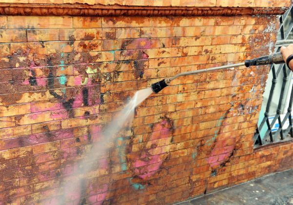 Brick Graffiti Cleaning in Iowa City